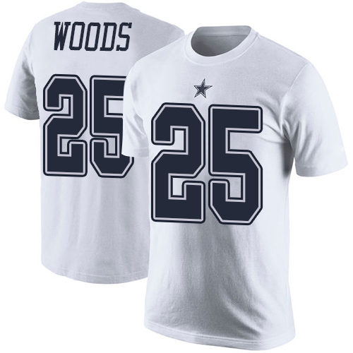 Men Dallas Cowboys White Xavier Woods Rush Pride Name and Number #25 Nike NFL T Shirt